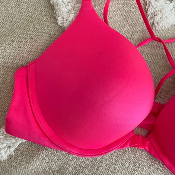 Victoria’s Secret Very Sexy Racerback Strappy Push Up Bra Pink Women’s Size 34C - Picture 7 of 9